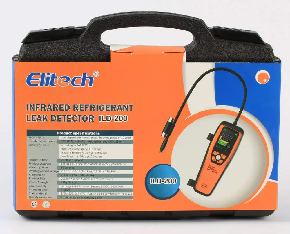  ILD-200 Advanced Refrigerant Leak Detector Halogen Leakage High Sensitivity Portable Case 10 Years'