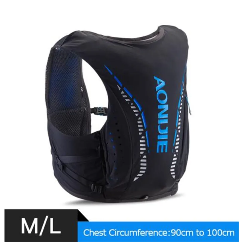 ML Black Backpack AONIJIE 10L рюкзаки для активного отдыха, походный рюкзак, жилет для профессионального марафона, бега, велоспорта, Расширенный Рюкзак для кожи, гидратационный пакет - Цвет: ML Black Backpack