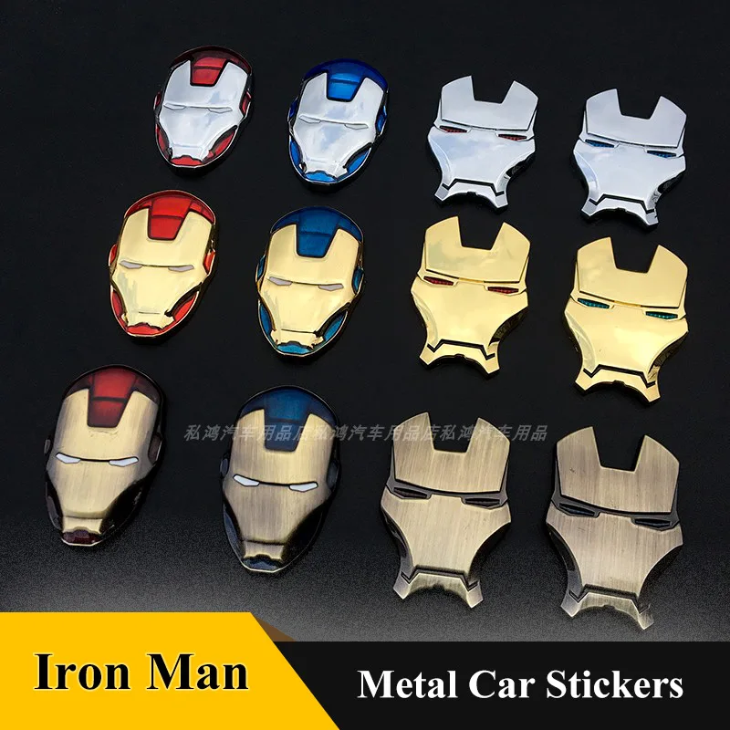 

3D Chrome Metal Iron Man Car Emblem Stickers Decoration The Avengers Car Styling Decals Exterior Accessories for car volkswagen