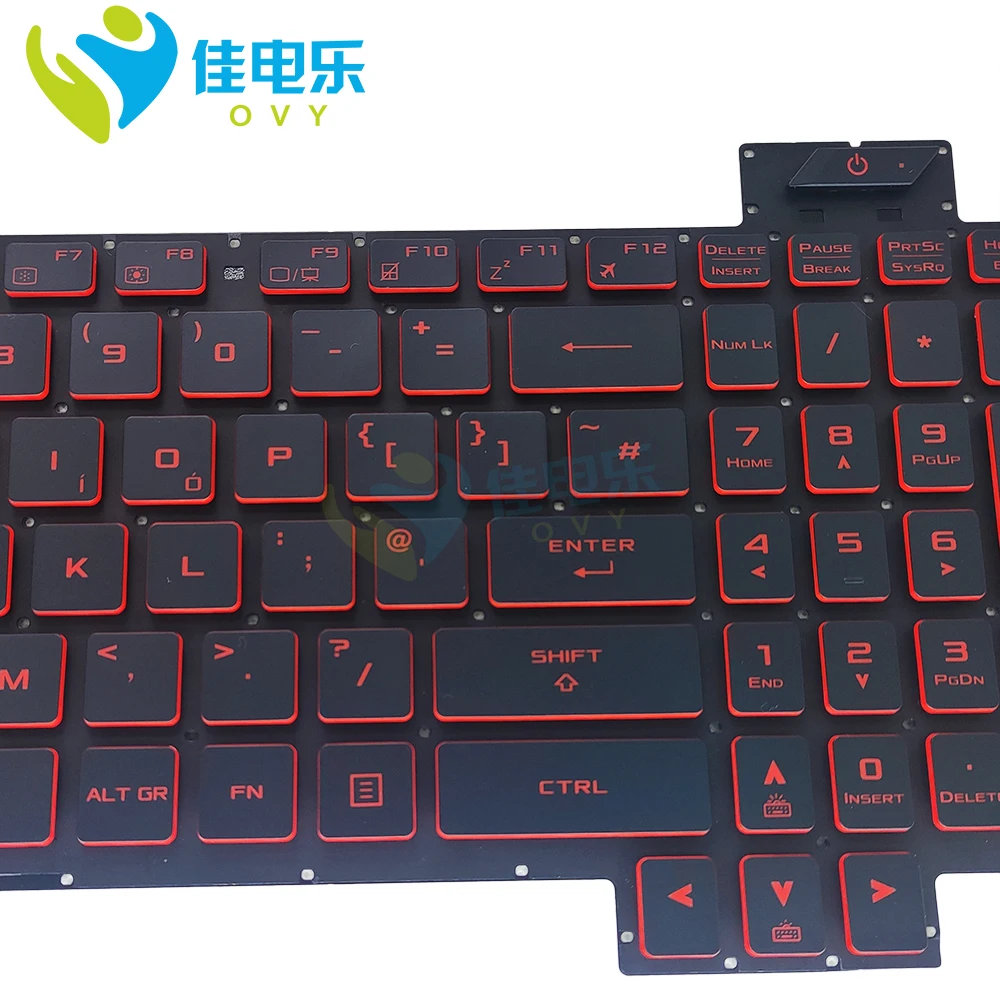Retroiluminado para Asus Teclado Gaming Fx504 Fx86 Fx80 Computador Portátil Teclados gb Teclas Vermelhas Britânicas 0knb0 661cuk00 uk Tuf Fx505 - Imagem 2