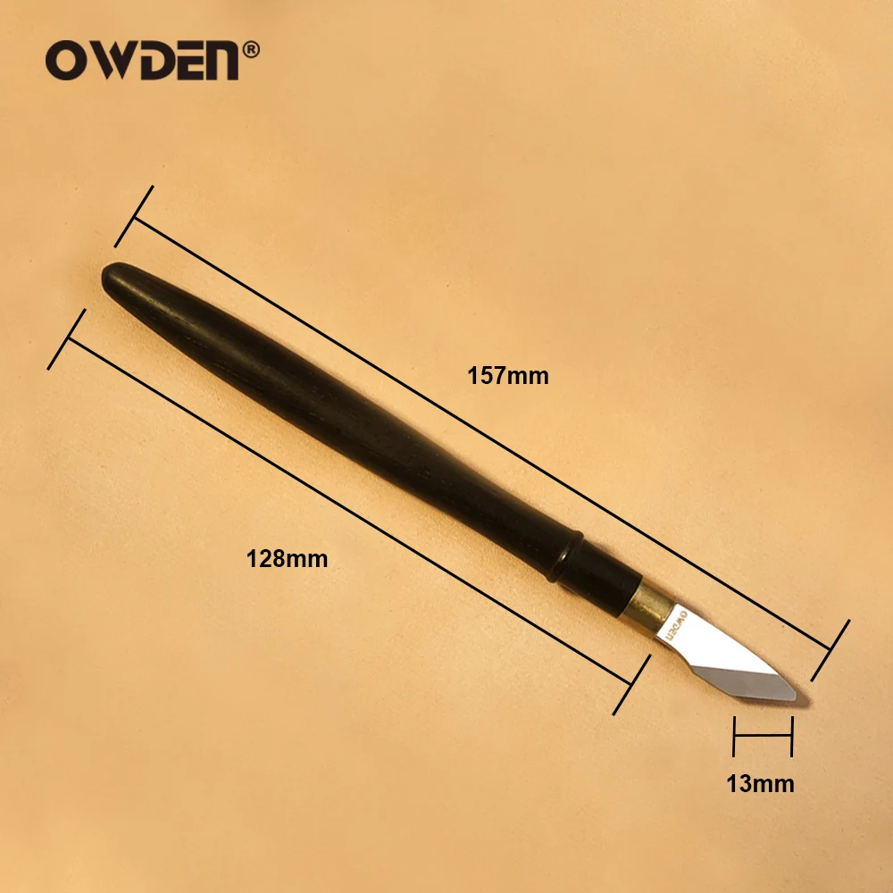 Leather Carving Knife DIY Hobby Artwork Ebony Handle Sharp Cutter Handwork Tool For Leather Craft leather carving knife