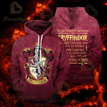 

Wizardry Men and Women Gryffindor Slytherin 3d Men Pullover Hoodie Sweatshirt Cosplay Costume Streetwear Hoodies Sweatshirt