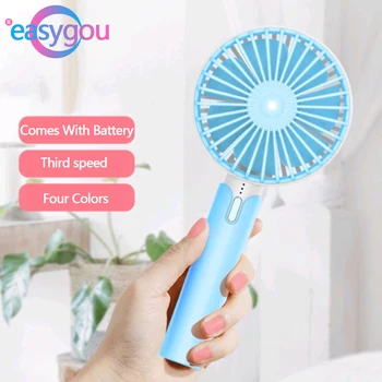 

Protable Handheld Usb Small Fan Rechargeable Cooler Battery Desktop Fan Hand r 3 Speed Adjustable Outdoor Travel Cooling Fan