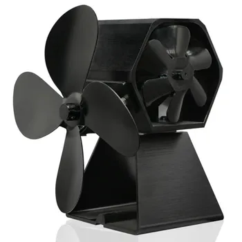 

1pc 4 pages heat powered stove fan for pellet burners wood stove fans heat powered fireplace heat circulating fans Thermal power