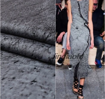 

Thin section micro-elastic space cotton printing Imitation cement color printing fashion dress fabric