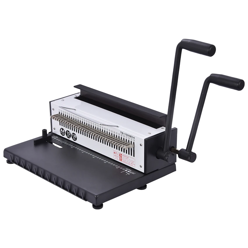 Manual Spiral Wire Binding Machine Metal 34 Punching Hole Square 4*4mm Photo Album A4 Paper Binder Puncher Machine TD-1500B34,binding machine
