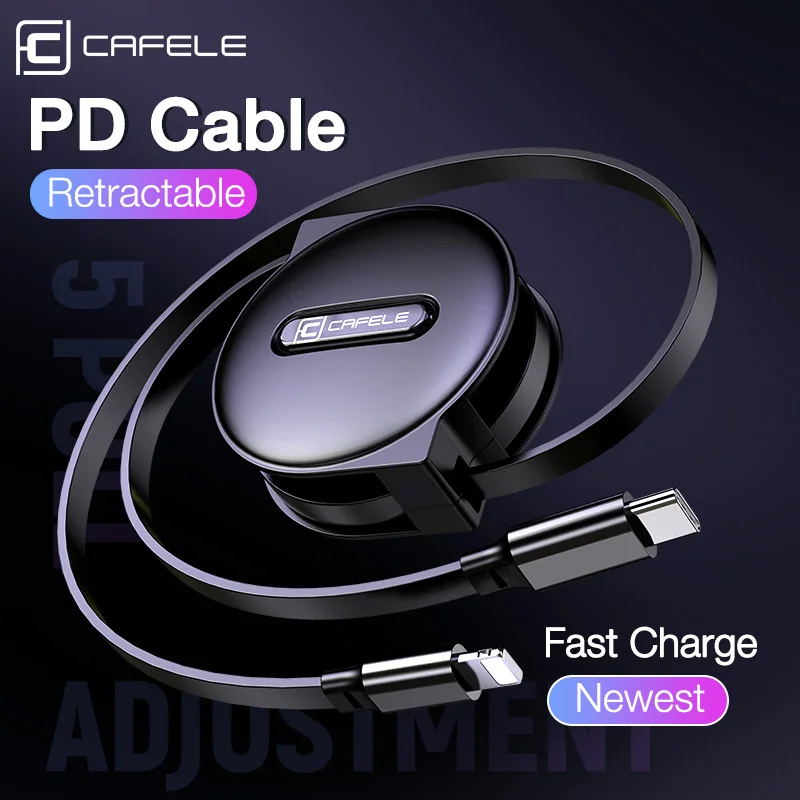 Кабель быстрой зарядки CAFELE PD для iphone 8 x xs xr 11 pro max кабель USB C Lightning и синхронизации 18