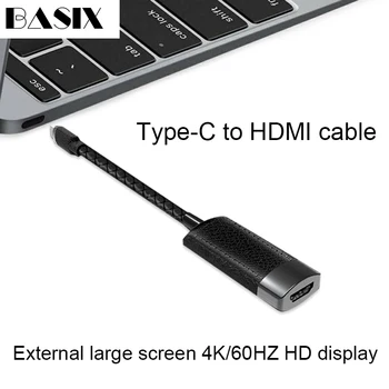

Basix USB Type C To HDMI Adapter USB-C To HDMI Cable Male To Female Adapter for MacBook2016/Huawei Matebook/Smasung S8 Hdmi Usbc
