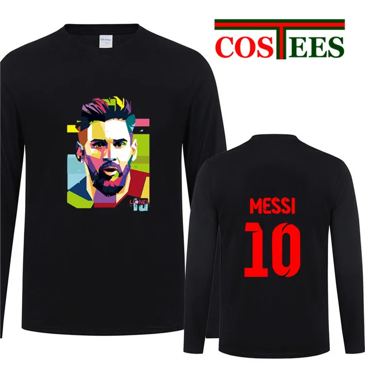 2020 Lionel Messi футболка Барселона мужская с длинным рукавом Месси 10 хлопок Топы