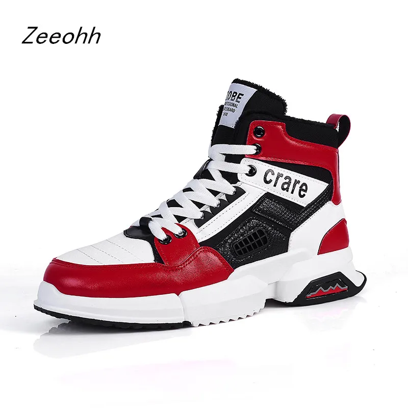 

Zeeohh Men Basketball Shoes Damping Sports Sneakers High Top Outdoor Men Shoes Winter Warm Plus velvet Training Footwear