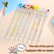 

Kawaii Pig Bear Cat Cartoon Animal Erasable with Eraser Gel Pen with School Office Supplies Stationery Gift 0.5mm Black Ink