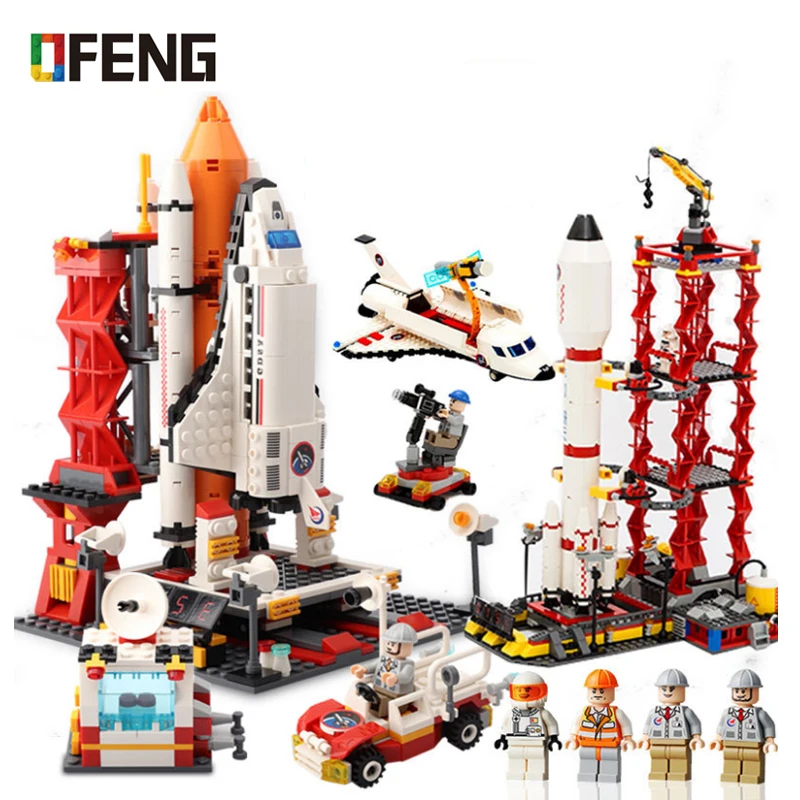 

City Spaceport Space Building Blocks Shuttle Launch Center Educational Toys For Kids Gifts Compatible kits Bricks
