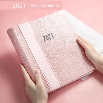 Agenda 2021 planificador semanal organizador mensual B5 libretas carpeta y diarios volver a la escuela Oficina inglés Bloc de notas diario espiral