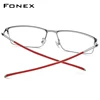 FONEX Titanium Alloy Glasses Frame Men 2022 Square Prescription Eyeglasses Myopia Optical Frames Korean Screwless Eyewear F1010 ► Photo 2/6