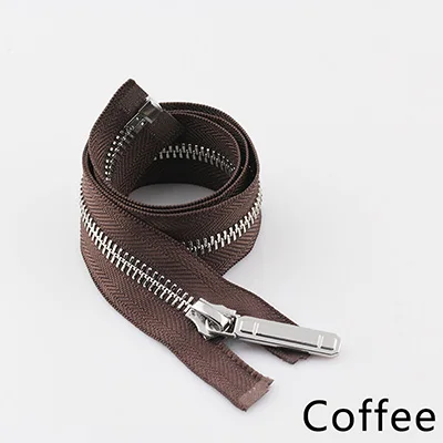 Meetee 2 шт. 70-150 см 8# металлическая молния с открытым концом Авто замок одноместный открытое серебряное зуб Декор на молнии куртка DIY пальто текстильные аксессуары - Цвет: Coffee