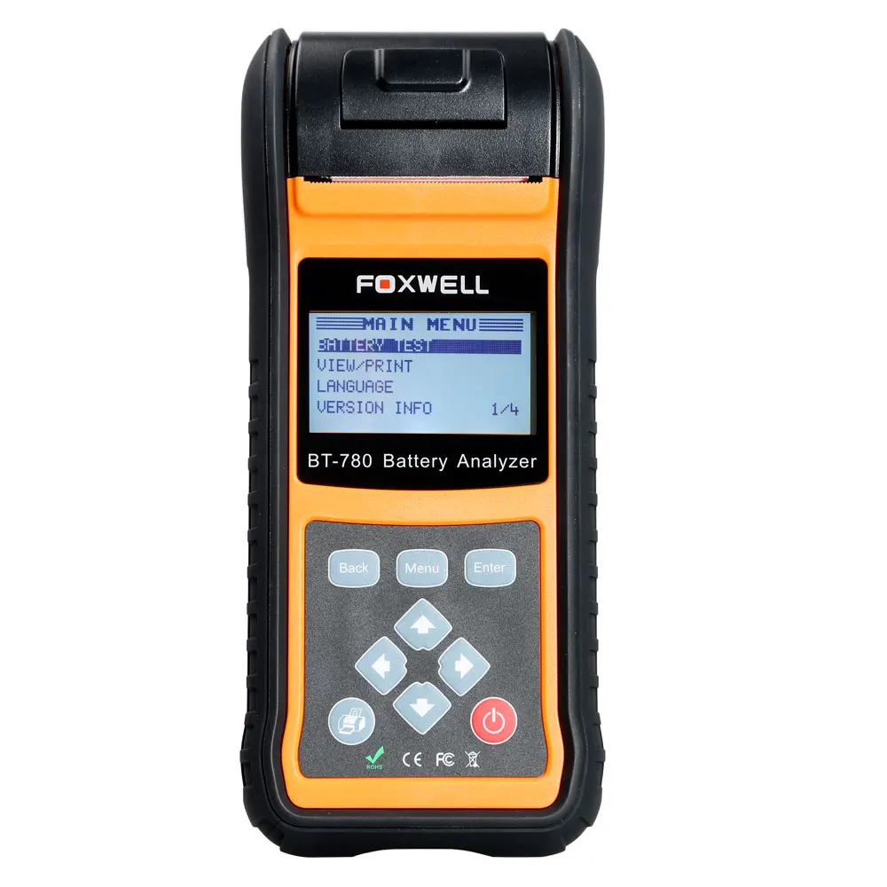 Foxwell BT780 BT-780 анализатор батареи со встроенным термопринтером