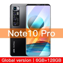 Smartphone, Note10 Pro, 6 go, 128 go, 6.1 ", android, téléphone intelligent, 5G, 4G, débloqué, version internationale