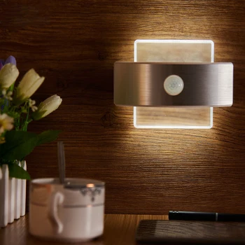 

Indoor Wall Lamp Motion Sensor Bedroom Bathroom Wall Lamp Modern Home Design Wall Night Lamp Light Sensor Control
