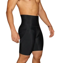 Черные мужские Утягивающие трусы с высокой талией, Утягивающие трусы, утягивающие талию, Утягивающее нижнее белье с контролем живота, мужские трусы-боксеры