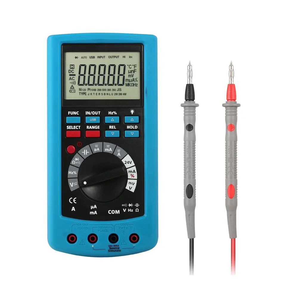 

2 in 1 Digital MultiMeter High Accuracy Mulitifuction Process Calibrator & DMM With 24V Loop Supply Low Battery Display