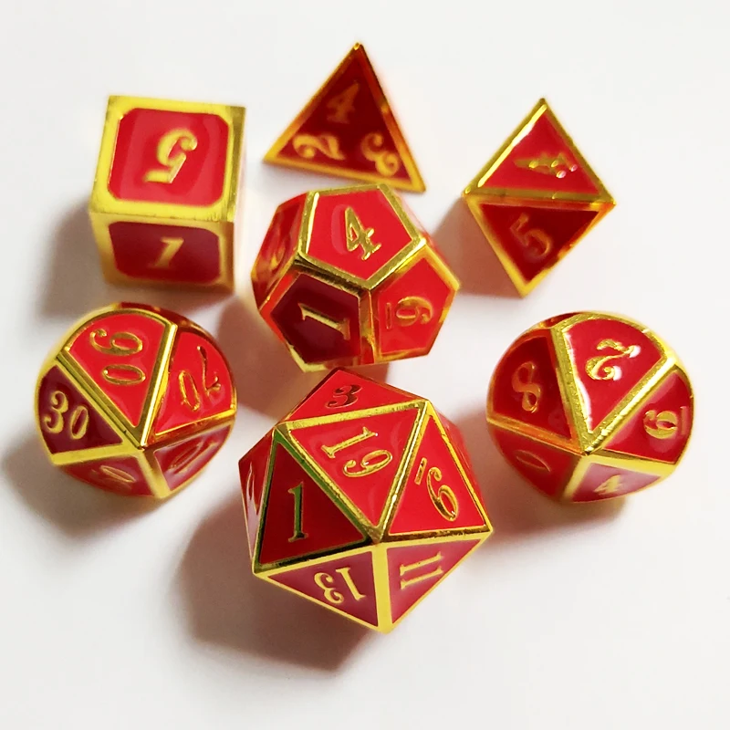 Polyhedral металлическая фотография цинковый сплав с эмалью твердый металл игра DND