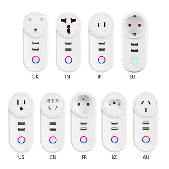 

WiFi Smart Plug Power Strip Socket Wireless Timer Switch Surge Protector Voice Control 1 AC Outlets 2 USB Ports APP Remote Contr