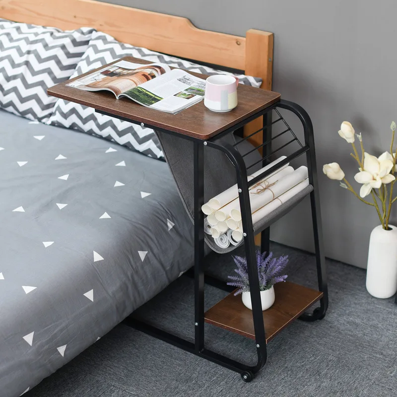 Adjustable Bedside Table Cabinet Mordern Mobile Lift Lazy Laptop Bed Table Stand Notebook Desk on Bed Sofa