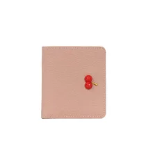 Fashion Cherry Mini Wallet Short Genuine Leather Women Wallets RFID Anti-theft Cowhide Purse Billfold Multi-slot Card Holders
