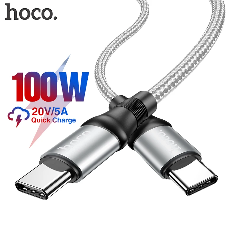 

HOCO USB C To USB Type C Cable 5A 100W PD Fast Charger for Macbook iPad Support Quick Charge For Samsung S20 S10 Xiaomi 10 Pro