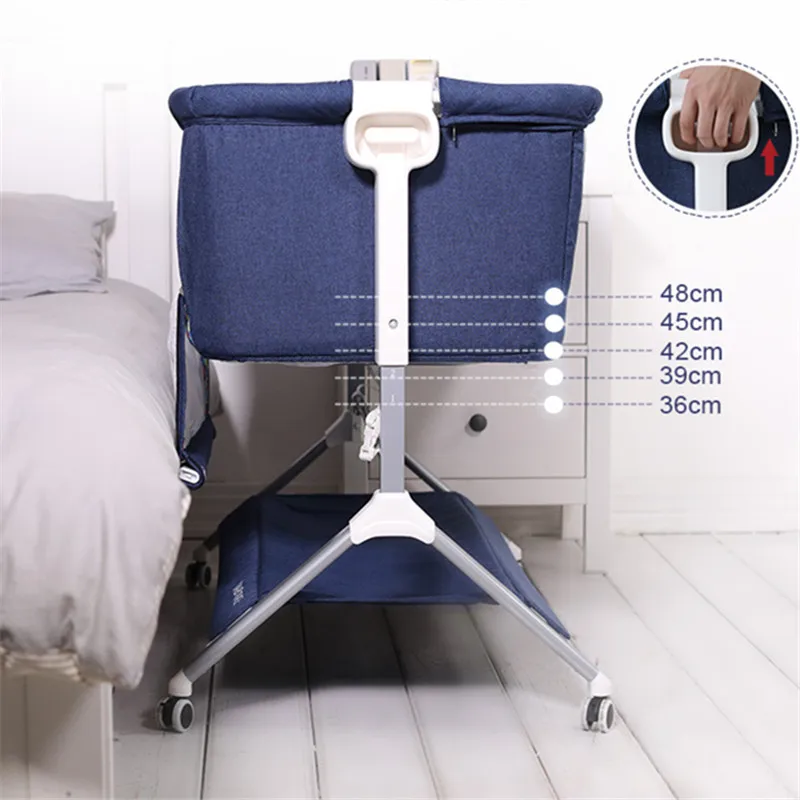 crib connected to bed