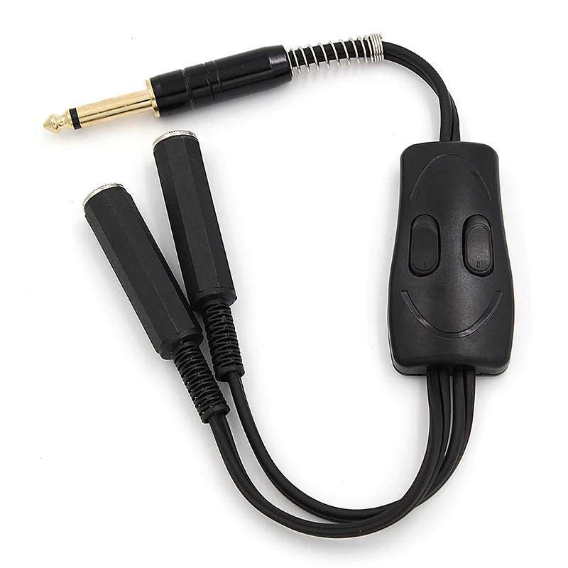 Black Tattoo Dual Interface Adapter Conversion Cable For Tattoo RCA Clip Cord Power Accessories Supply TCA01