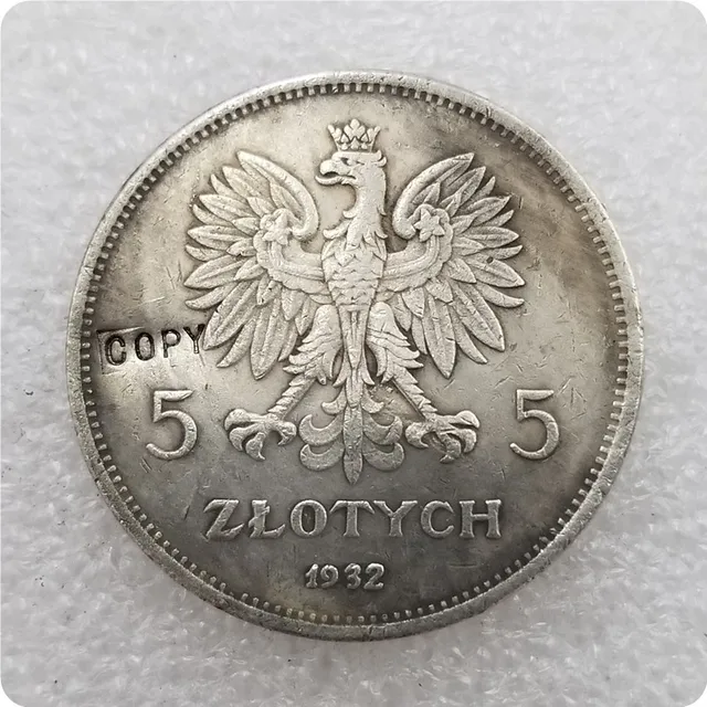 1932-Poland-5-Zlotych Másolat-Emlékérmék-Replika Érmék Gyűjtemények
