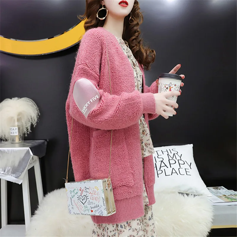 Women Sweater Jacket 2019 Spring Fashion Casual Coat Autumn mid long Loose Knitted Cardigan Female High Quality TTT218 |