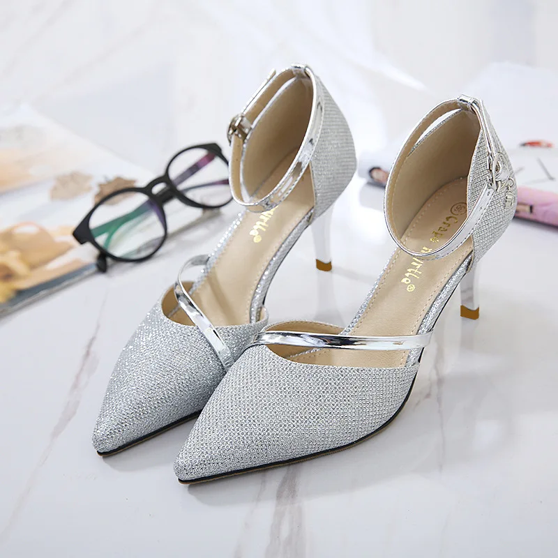 

2019 Spring And Autumn Summer New Style Korean-style Pointed Shoes Thin Heeled High Heel Shoes Hallow A- line Buckle-Style WOMEN
