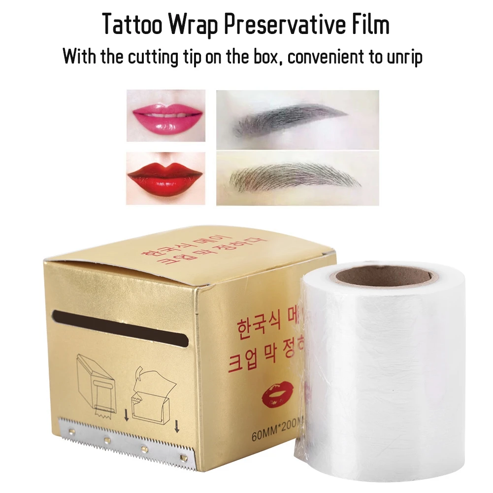 Clear Plastic Wrap Preservative Film Semi-permanent Makeup Tattoo for Eyebrow Lip