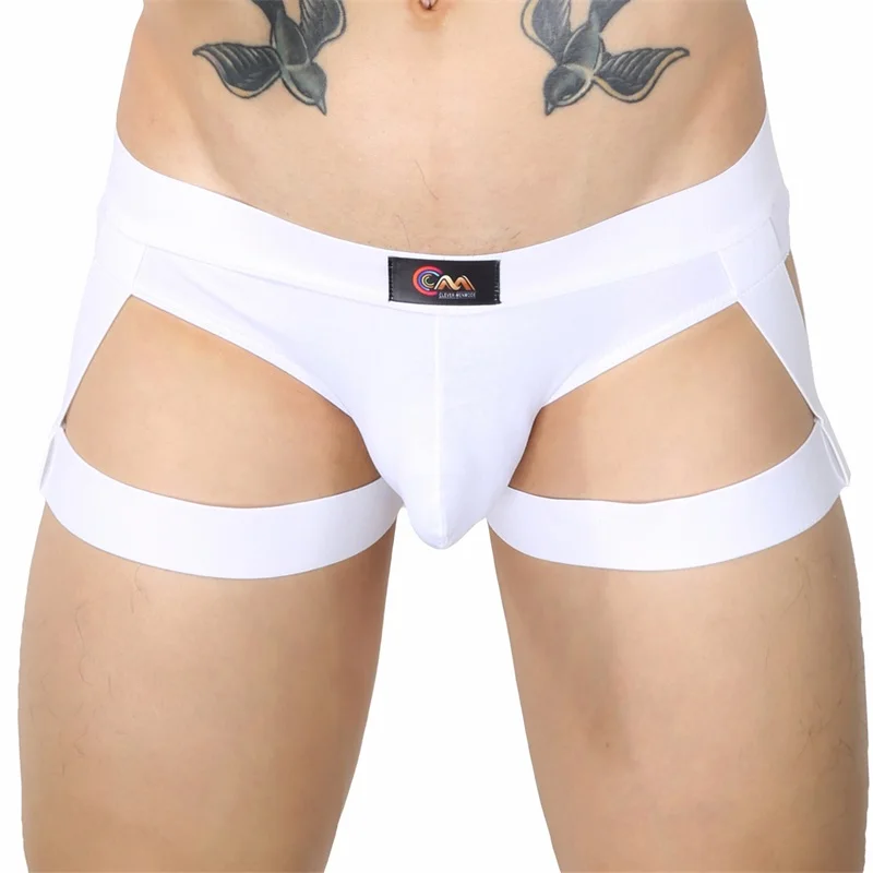 CLEVER-MENMODE Thong Men Sexy Leg Strap Underwear Bikini G String Harness Bulge Pouch Underpants Jockstrap T-back Lingerie