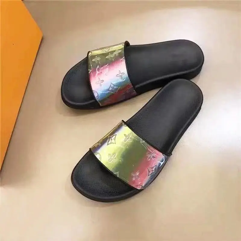 

Flat Women Slippers 2020 Summer Designers Rays Leather Beach Shoes Female Slides Sea