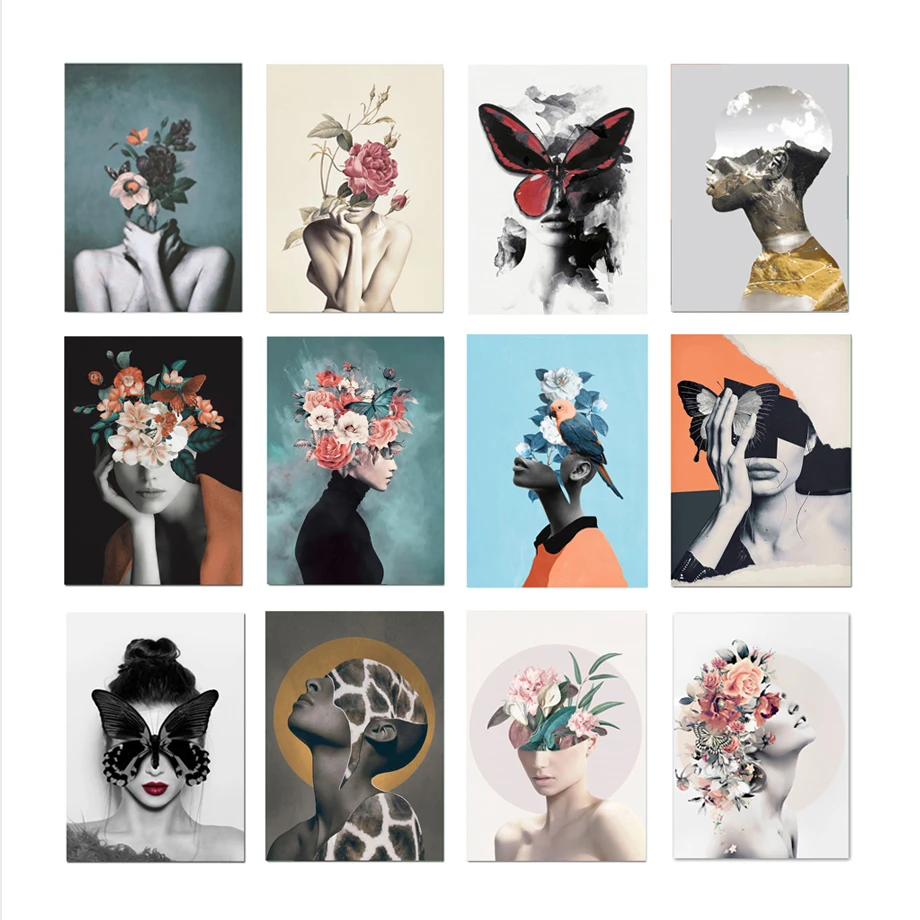 バードフラワーガールの抽象的なイラスト キャンバスの絵 北欧のポスターとプリント リビングルームの壁画 装飾 絵画 書道 Aliexpress バードフラワーガールの抽象的なイラスト キャンバスの絵 北欧のポスターとプリント リビングルームの壁画 装飾 絵画 書道 Aliexpress