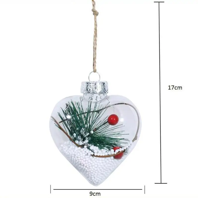 Прозрачная подвесная Рождественская елка, шар, прозрачный пластиковый Рождественский шар, украшения, подвески, рождественские украшения для дома, подарок