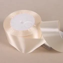 Elegant Beige Polyester Satin Ribbon - 25 Yards for Wedding Decor & Gift Wrapping (38mm beige)