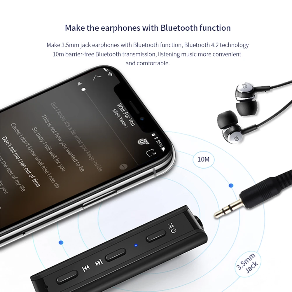 3,5 мм Bluetooth ресивер стерео беспроводной зажим-адаптер для гарнитуры адаптер для наушников Handfree беспроводной музыкальный адаптер Wi-Fi