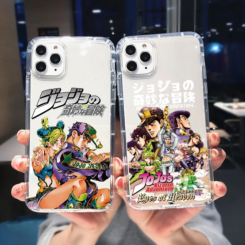13 pro max cases Anime JoJos Bizarre Adventure Phone Case For iPhone 12 11 Pro XR X XS MAX SE2 13 7 8 6 Plus Cute Clear Soft Silicone Cover Coque 13 pro max cases