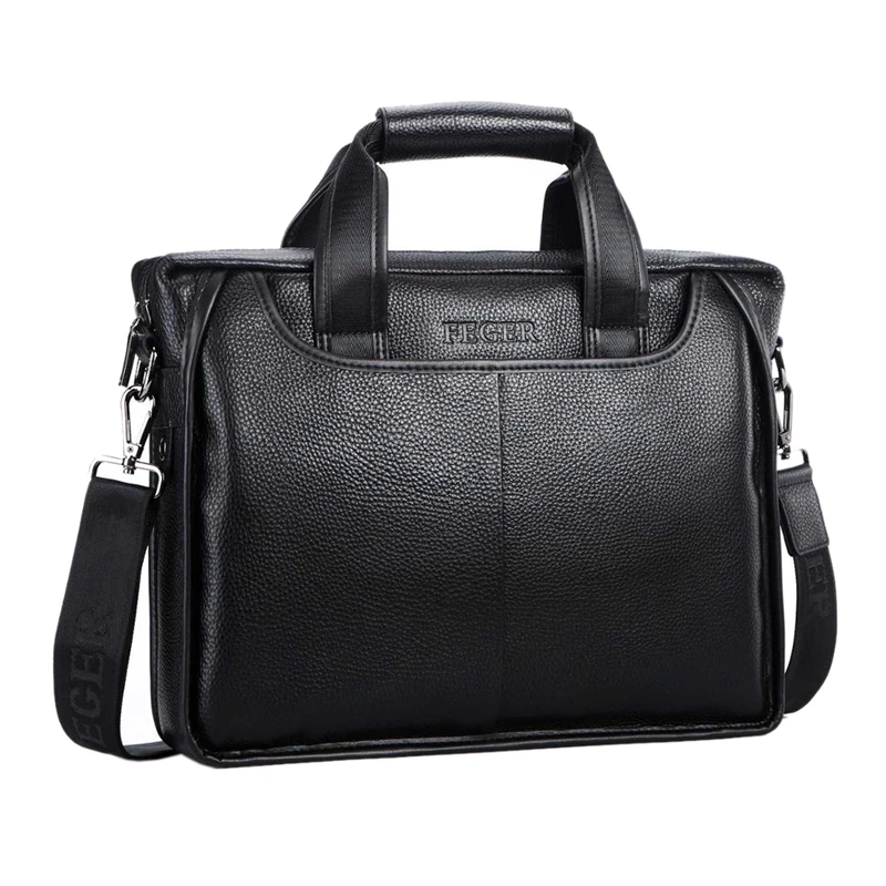 

JHD-FEGER Men's Genuine Leather Shoulder Bag Brand Men Shoulder Bag Business Handbag Laptop Briefcase Male Crossbody Messenger B