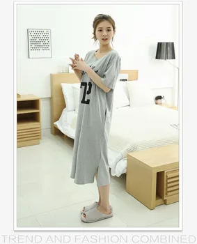 

Han edition contracted nightgown even dress dress Household to take big yards summer pajamas100% cotton Free Shipping