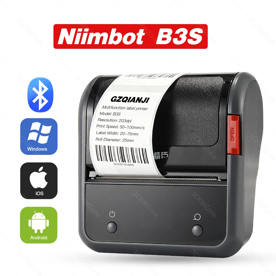Niimbot B3s Bluetooth Label Printer Maker Sticker Portable Mini Thermal