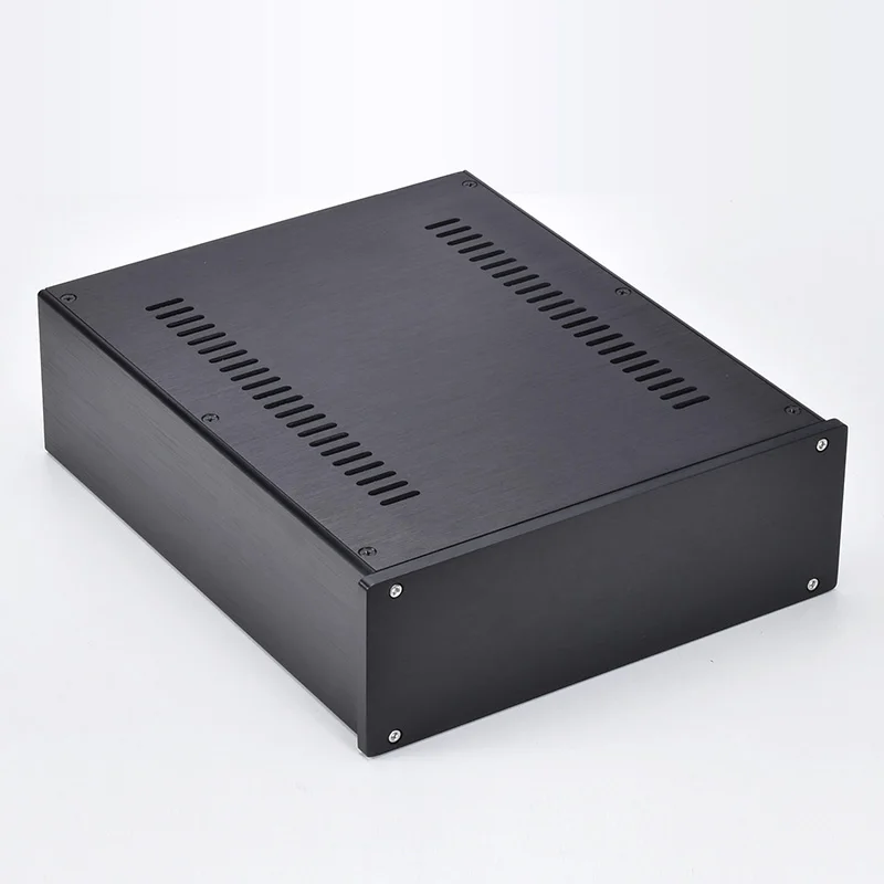2609 Black Full Aluminum Amplifier Chassis Preamp Box Headphone