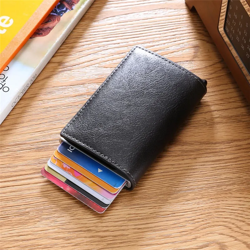 Анти Rfid защита для мужчин и женщин держатель кредитных карт кожаный тонкий