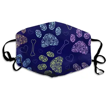 

Face Cloths Anti-Dust Mouth Cover Customized Cat Dog Floral Paws Washable And Reusable Cloth Warm Windproof For Women Men Boys