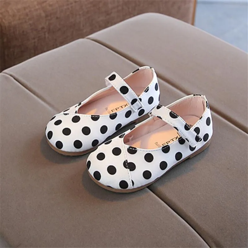 Sapatos de Escola para Meninas do Bebê Moda Princesa Meninas Sapatos Crianças Casuais Lona Primavera Outono Sola Macia Dot Impressão 15 Mamãe e Bebê