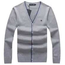 Хлопок мужской длинный рукав v-образный вырез трикотажный свитер повседневный мужской s маленький конь свитера модные мужские s трикотажные пальто мужские s Топы